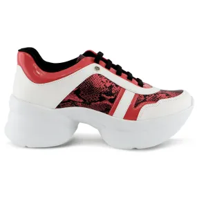 Red Chunky Sneakers for Women (987.003)