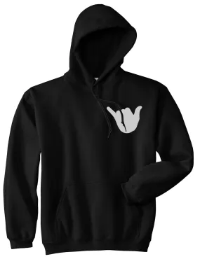 Rock On Hand Chest Mens Pullover Hoodie