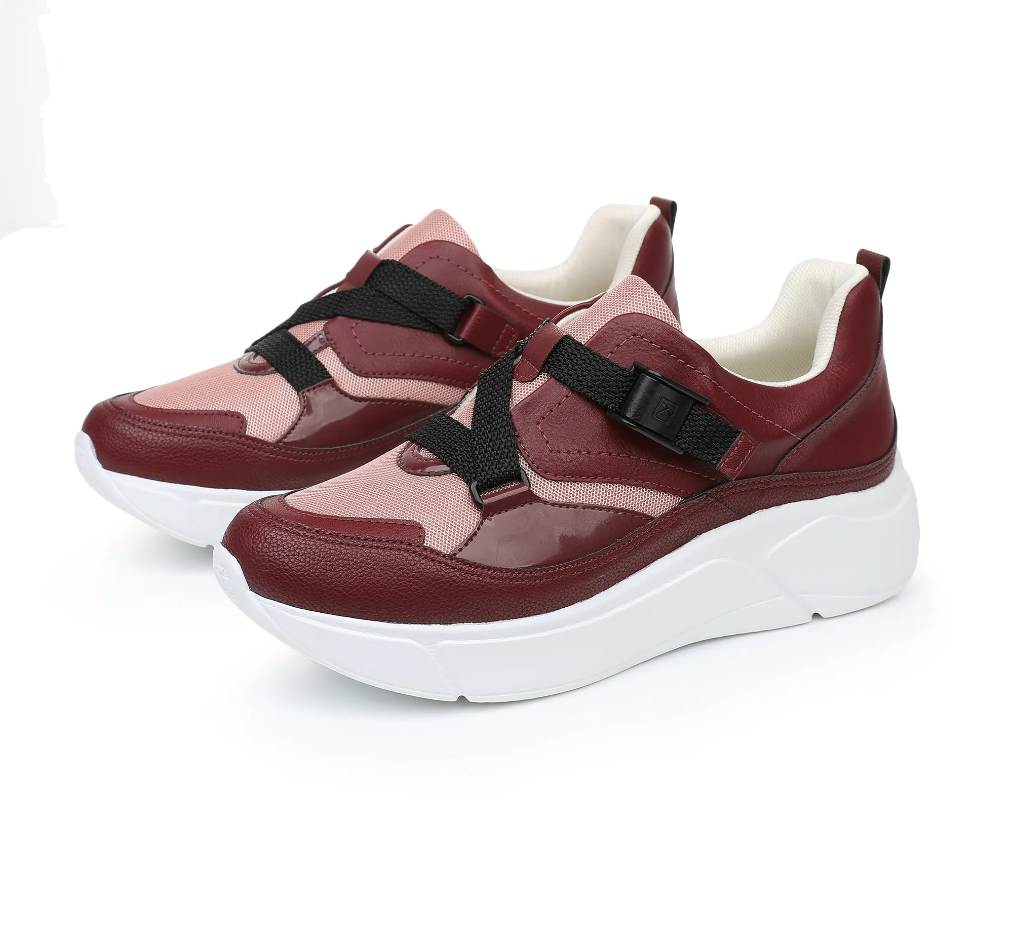 Runway-Ready Comfort Sneaker - Burgundy (986.003)