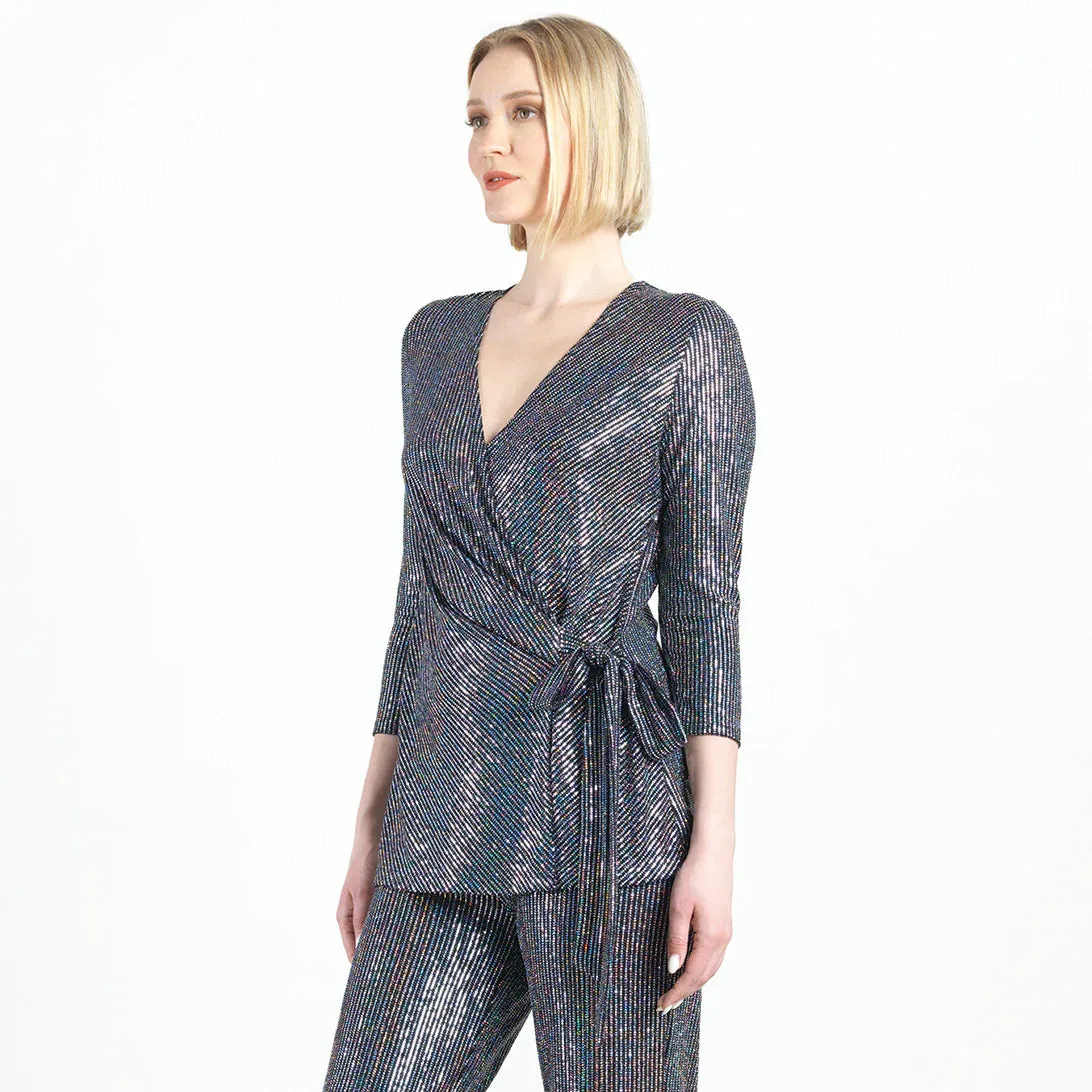 Shimmer Tunic in Black Silver by Clara Sun Woo