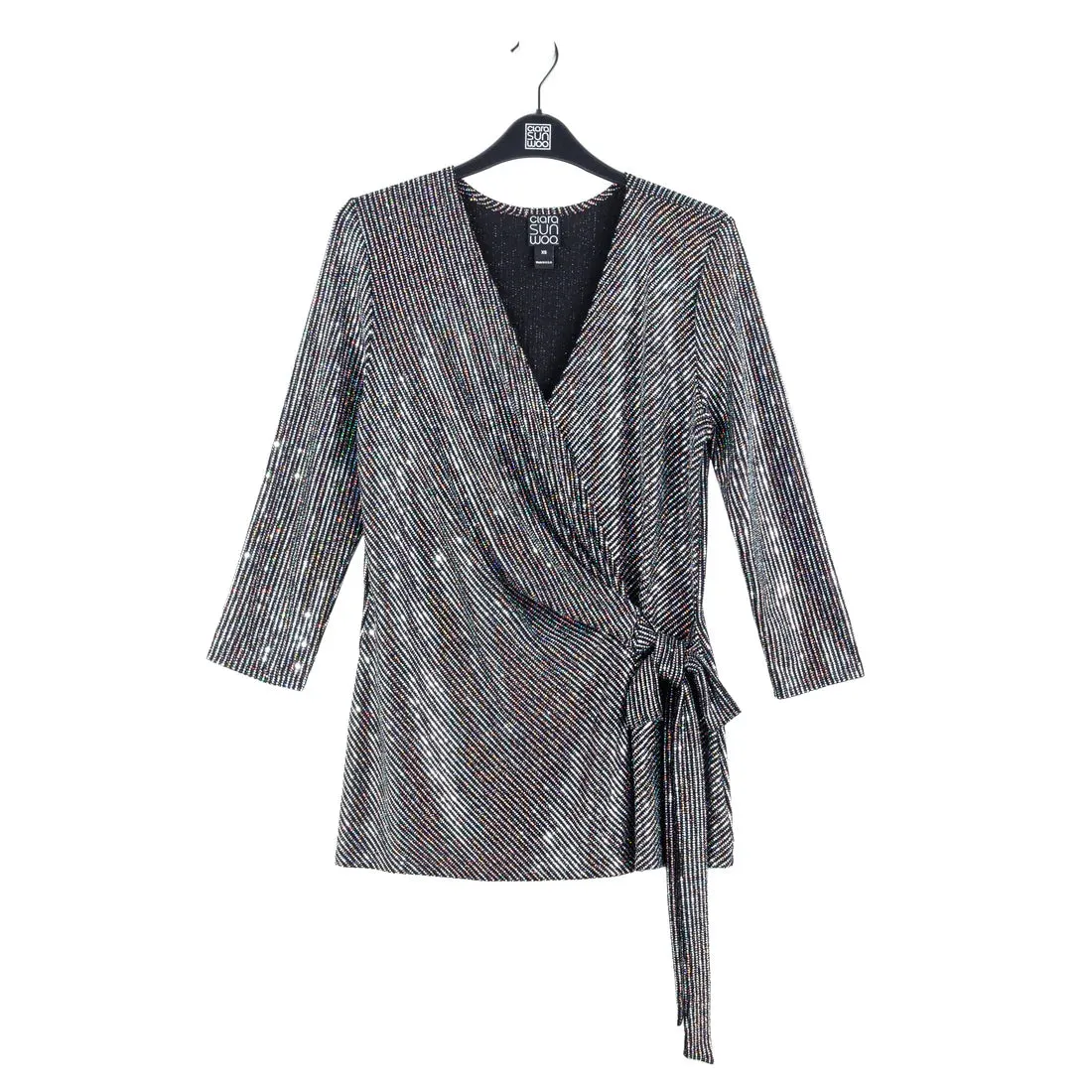 Shimmer Tunic in Black Silver by Clara Sun Woo