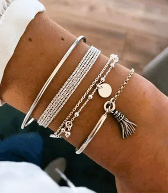 Silver 4 Piece Bracelet