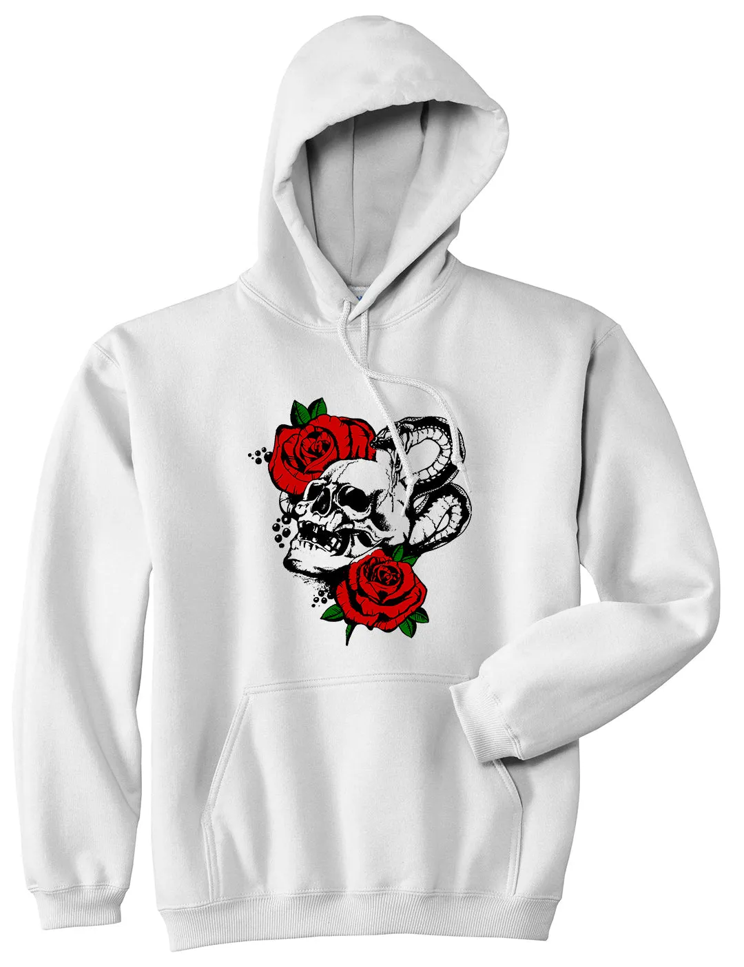 Skull And Roses Mens Pullover Hoodie