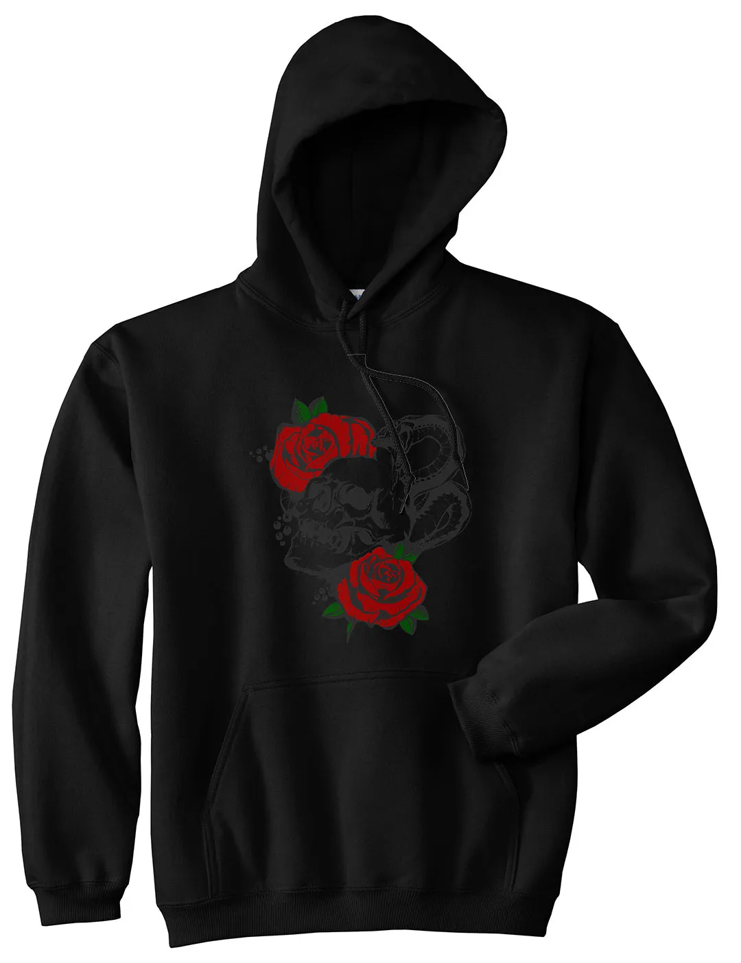 Skull And Roses Mens Pullover Hoodie