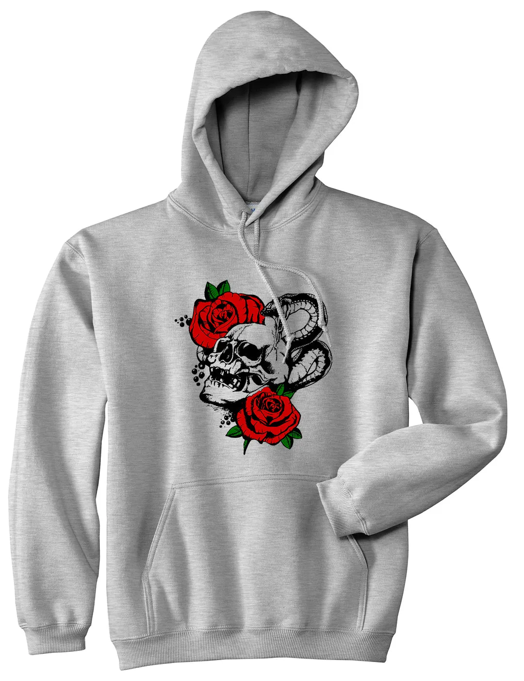 Skull And Roses Mens Pullover Hoodie