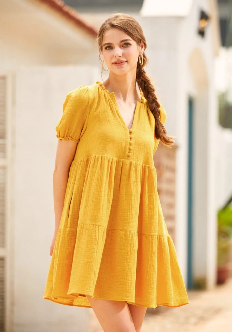 Sunshine Serenade Babydoll Dress