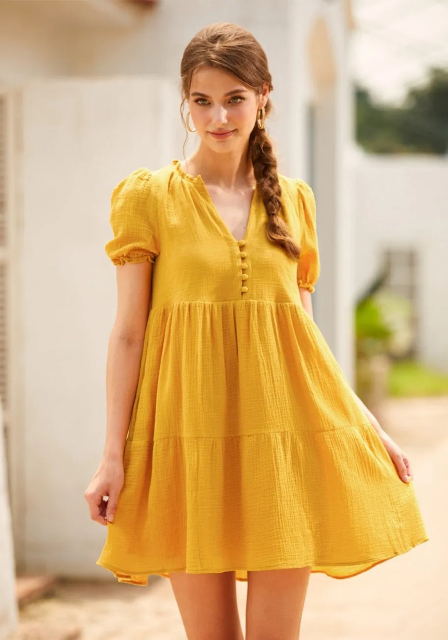 Sunshine Serenade Babydoll Dress