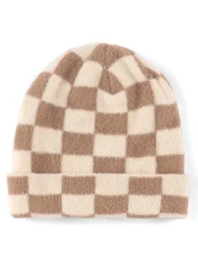 Tanner Beanie Tan Cream Check