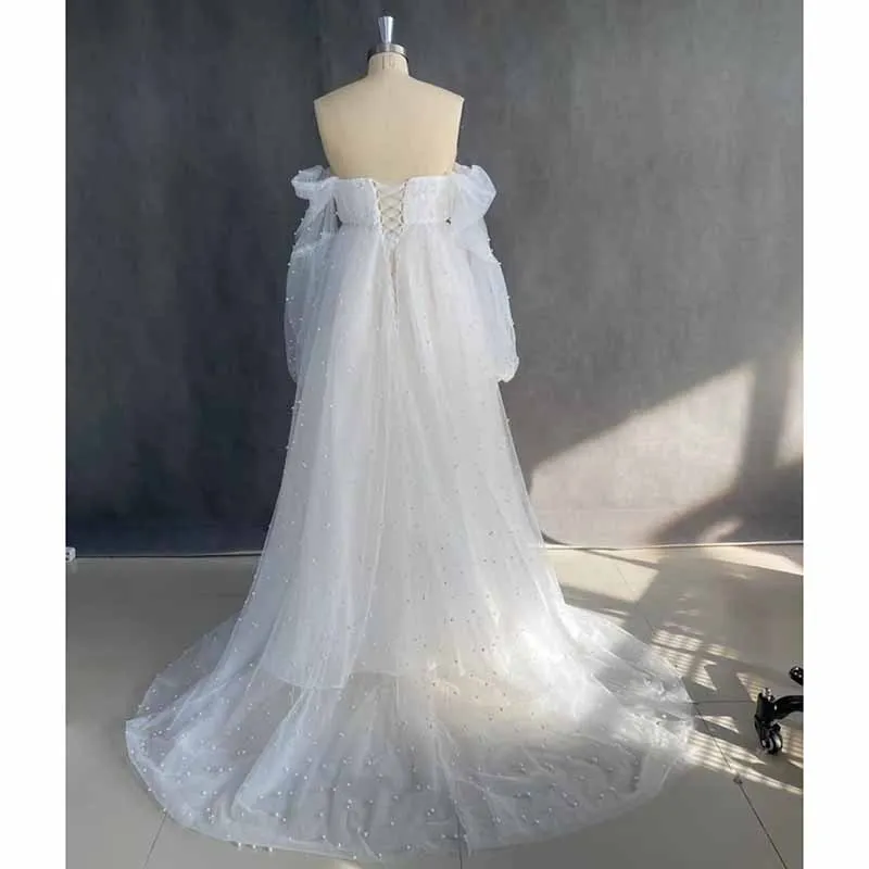 Tulle Maternity Dresses for Photoshoot Puffy Off Shoulder Bridal Lingerie Pregnancy Gowns for Baby Shower