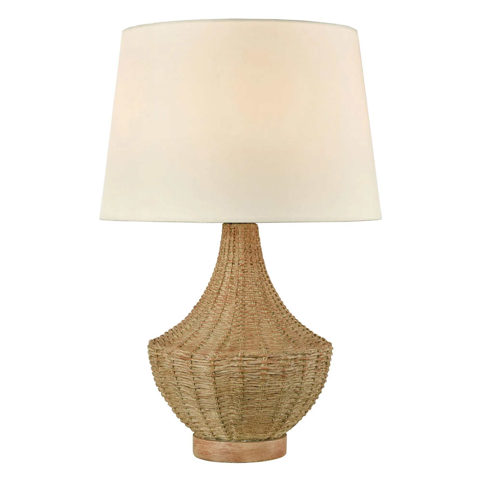 UEX7640 Scandinavian Table Lamp 15''W x 15''D x 22''H, Natural Brown Finish, Woodstock Collection